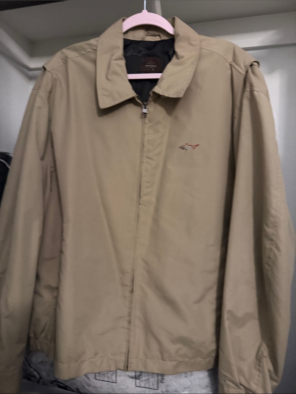 Greg Norman Collection Sand/Tan Lightweight Zip-Front Jacket